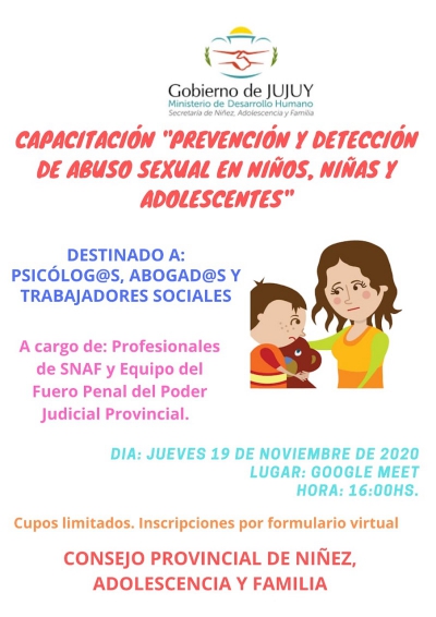 Capacitaci&oacute;n: &ldquo;prevenci&oacute;n y detecci&oacute;n de abuso sexual en ni&ntilde;os, ni&ntilde;as y adolescentes