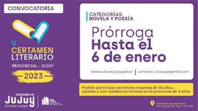 V Certamen de Literatura: se prorrog&oacute; la inscripci&oacute;n hasta el 6 de enero