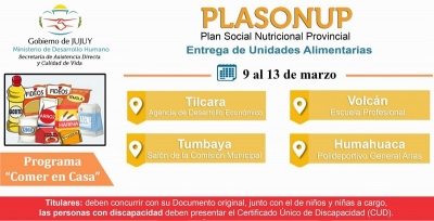 Entrega de unidades alimentarias en Tilcara, Volc&aacute;n, Tumbaya y Humahuaca