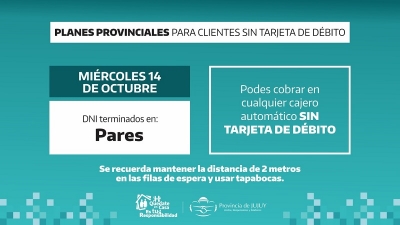 Pago de planes provinciales, jubilaciones y pensiones
