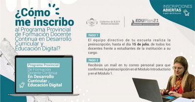 Comenz&oacute; el proceso de inscripci&oacute;n al Programa Provincial en Desarrollo Curricular y Educaci&oacute;n Digital