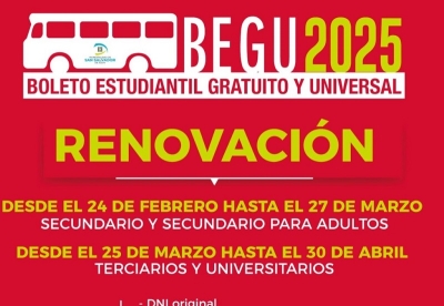 El 25 de marzo inician las inscripciones para el BEGU nivel universitario