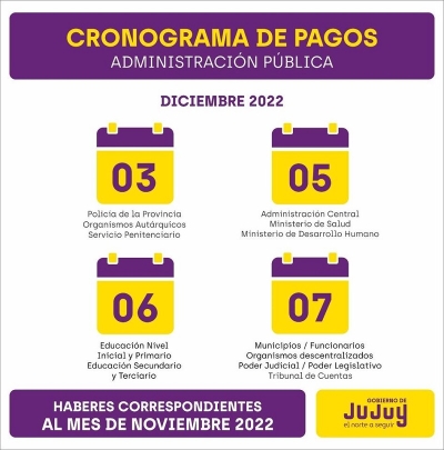 El ministro Sadir confirm&oacute; los cronogramas de pagos de haberes, aguinaldo y bono de fin de a&ntilde;o