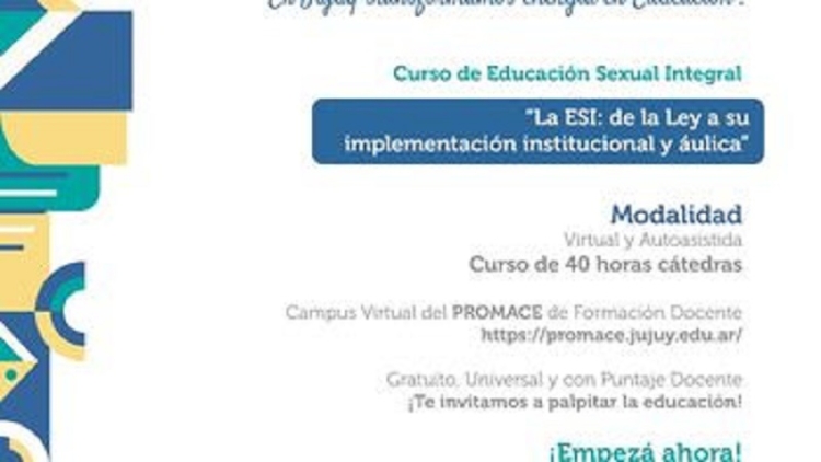 Curso de ESI con puntaje para docentes de la provincia