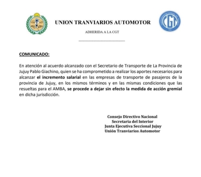 Marcha atr&aacute;s con el paro de colectivos en Jujuy y el servicio ser&aacute; normal