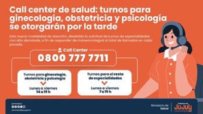 Call Center de Salud: turnos para ginecolog&iacute;a, obstetricia y psicolog&iacute;a se otorgan por la tarde