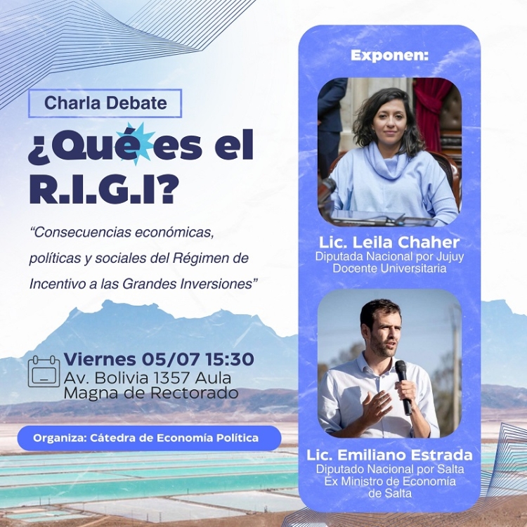 Los diputados Leila Chaher y Emiliano Estrada disertar&aacute;n sobre el RIGI y la Ley Bases