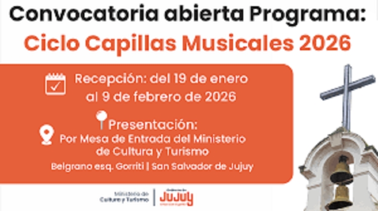 Convocatoria abierta para el Programa Capillas Musicales 2026 en Jujuy