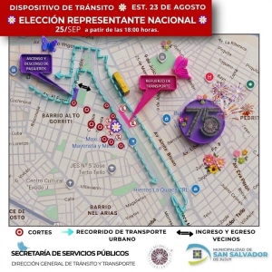 Operativo de tr&aacute;nsito por la Elecci&oacute;n de la Representante Nacional de la Fiesta Nacional de los Estudiantes