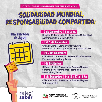 VIH: habr&aacute; testeos masivos y diversas actividades en toda la provincia