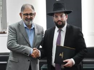 El intendente Ra&uacute;l Jorge recibi&oacute; al Gran Rabino de la AMIA, Eliahu Hamra