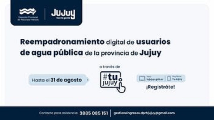 Reempadronamiento digital de usuarios de agua p&uacute;blica, vigente