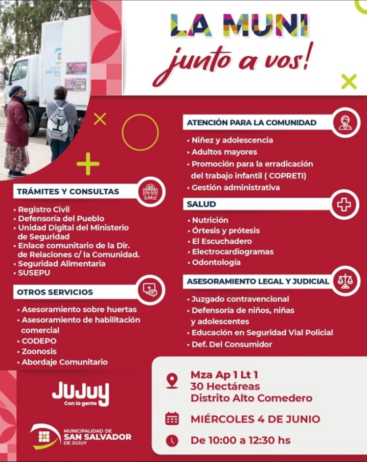 Con m&uacute;ltiples servicios gratuitos &ldquo;La Muni Junto a Vos&rdquo; visitar&aacute; a vecinos de las 30 hect&aacute;reas