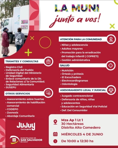 Con m&uacute;ltiples servicios gratuitos &ldquo;La Muni Junto a Vos&rdquo; visitar&aacute; a vecinos de las 30 hect&aacute;reas