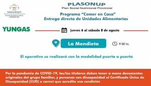 Entrega de unidades alimentarias en La Mendieta