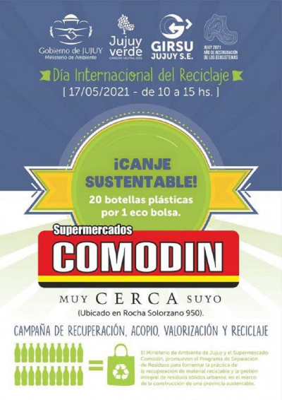 D&iacute;a del Reciclaje. Campa&ntilde;a de canje de botellas por bolsas ecol&oacute;gicas