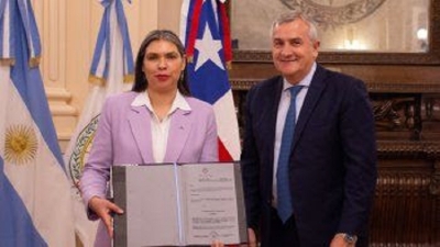 El gobernador Morales salud&oacute; a la Embajadora de Chile en Argentina