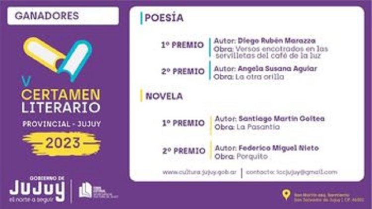 Ganadores del V Certamen literario 2023