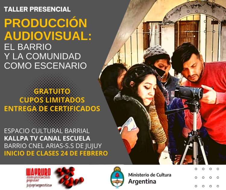 Taller gratuito de Producci&oacute;n Audiovisual:El barrio y la comunidad como escenario