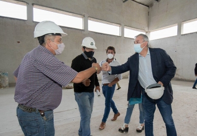 Morales verific&oacute; el avance de la obra del Secundario 33