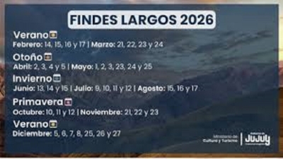 Todos los fines de semana largos del 2026 para disfrutar en Jujuy