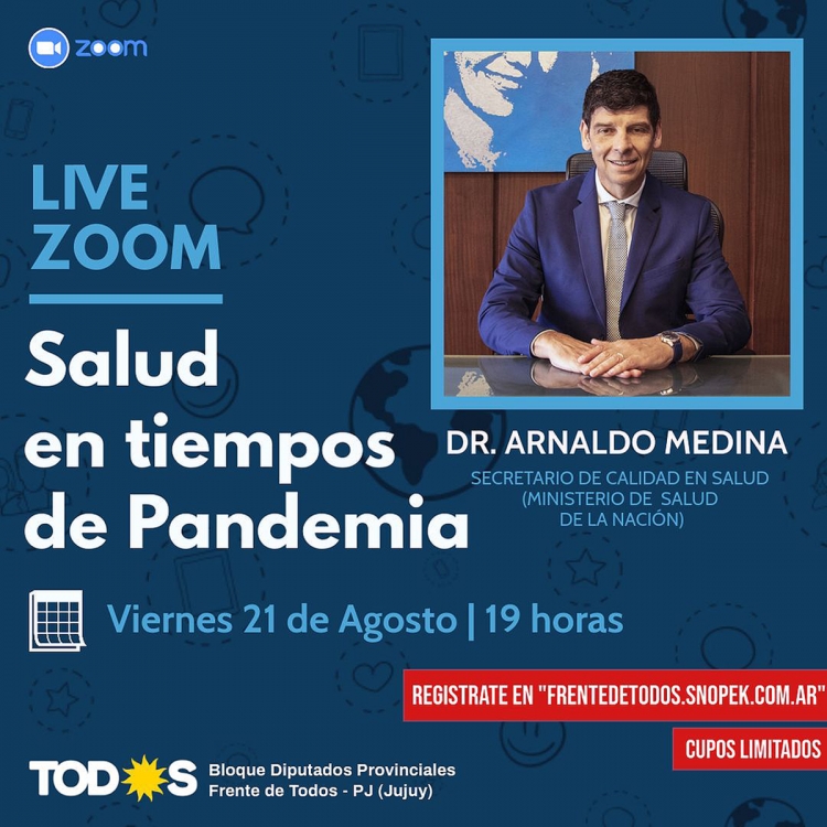 El Secretario de Calidad en Salud de Naci&oacute;n brindar&aacute; una charla virtual para los juje&ntilde;os