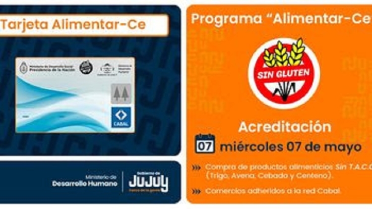 Se acreditaron fondos de la tarjeta Alimentar-Ce para personas cel&iacute;acas