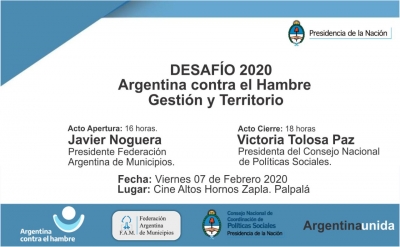 Hoy &ldquo;argentina contra el hambre, gesti&oacute;n y territorio&rdquo;