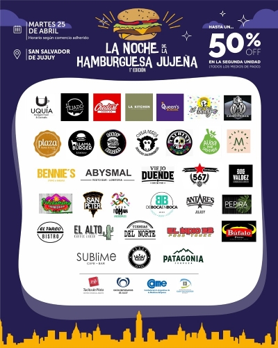 36 comercios se suman a &ldquo;La noche de la hamburguesa juje&ntilde;a - 1&deg; edici&oacute;n&rdquo;