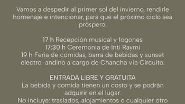 Fiesta del Sol: Casa Mocha celebra el Inti Raymi con una jornada cultural y musical