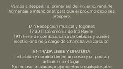 Fiesta del Sol: Casa Mocha celebra el Inti Raymi con una jornada cultural y musical