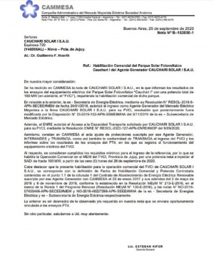 Cauchari comienza a vender energ&iacute;a renovable