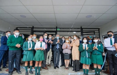 Morales inaugur&oacute; el primer edificio escolar construido con la renta de Cauchari