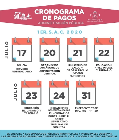 Cronograma de pago de aguinaldo