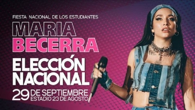 Maria Becerra ser&aacute; la artista invitada en la Fiesta Nacional de los Estudiantes