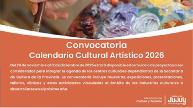 Se abre la convocatoria para el Calendario Cultural Art&iacute;stico 2026: invitaci&oacute;n a sumar propuestas creativas