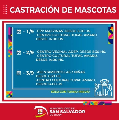 Castraciones y vacunatorios cerca de tu casa