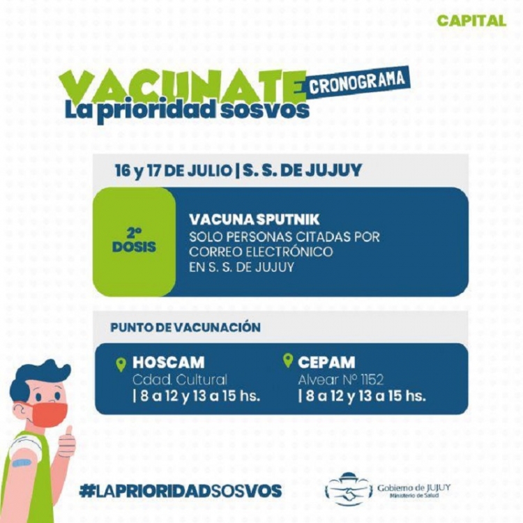 Llegaron a Jujuy 9.600 segundas dosis de Sputnik-V