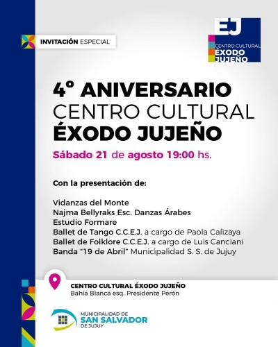 4to aniversario del Centro Cultural Exodo Juje&ntilde;o