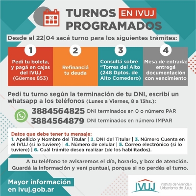 Se podr&aacute;n hacer algunos tr&aacute;mites en IVUJ, con turno programado