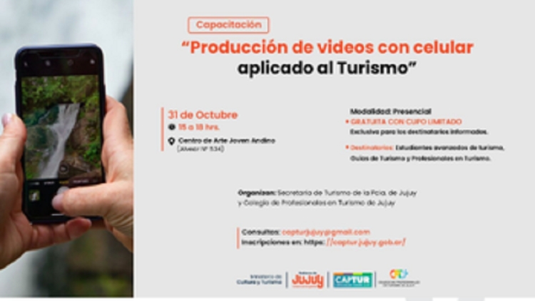 Inscripci&oacute;n abierta para capacitaci&oacute;n de producci&oacute;n videos tur&iacute;sticos con el celular
