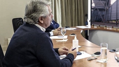 Fern&aacute;ndez y Perotti acordaron seguir con la estrategia com&uacute;n para el "salvataje"