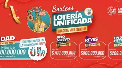 Jujuy ser&aacute; sede del Sorteo Extraordinario de Navidad de Loter&iacute;a Unificada 2025