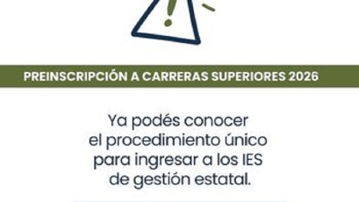 Inician preinscripciones para el ingreso a carreras de Educaci&oacute;n Superior