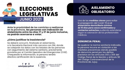 Personas en aislamiento desde el 17 de junio no deben presentarse a votar