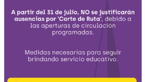El Ministerio de Educaci&oacute;n suspende la justificaci&oacute;n por corte de ruta