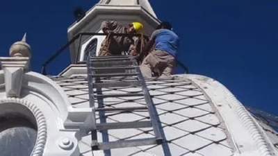 Obras finales en la c&uacute;pula de la Iglesia San Francisco