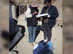 Entrega de unidades alimentarias y kits de limpieza en El Aguilar