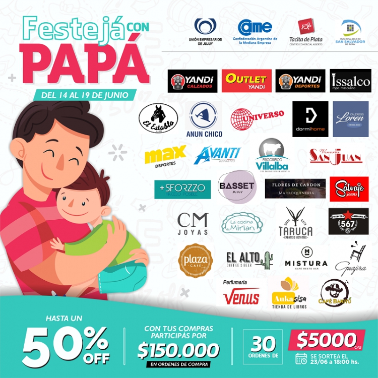"FESTEJ&Aacute; CON PAP&Aacute;" con descuentos y particip&aacute; por 30 &oacute;rdenes de compra