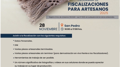 Artesanos de San Pedro pueden inscribirse en el registro provincial